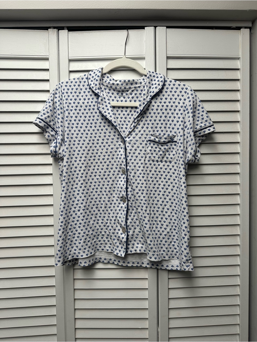 Roller Rabbit Blue Heart-Print Polo Pajama Top - Picture 3 of 5